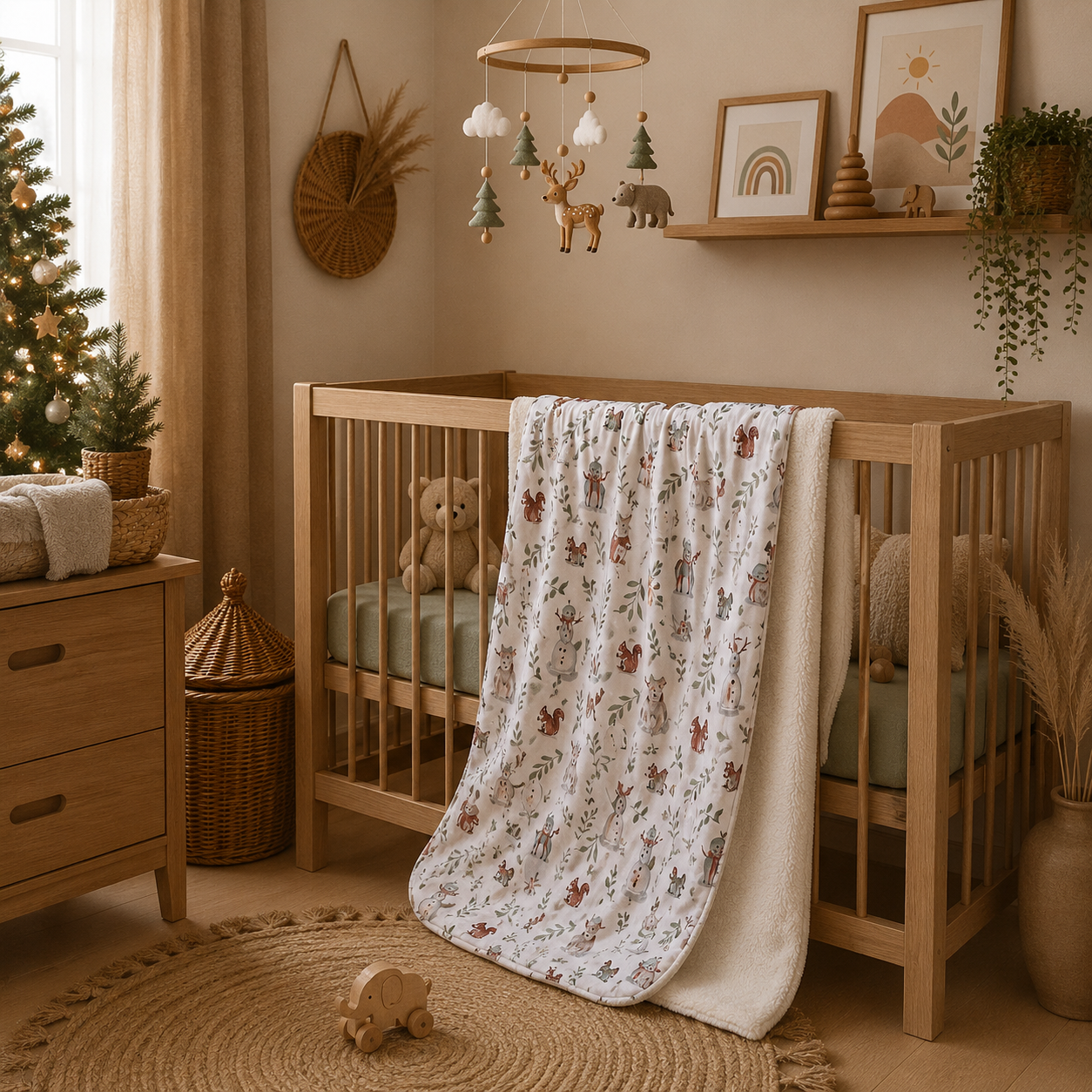 190bc3d9-5334-4945-a1fd-1e95782146bb Grandes Suenos χειμερινή κουβέρτα polar fleece Winter Animals 75x100cm - Image 1