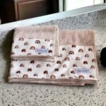 Grandes Suenos Σετ πετσέτες Μπάνιου Bamboo Boho Rainbows - Natural 75x100cm