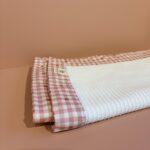 Grandes Suenos βαμβακερή πλεκτή κουβέρτα Καρό Καρδιές - Λευκό 75x100cm