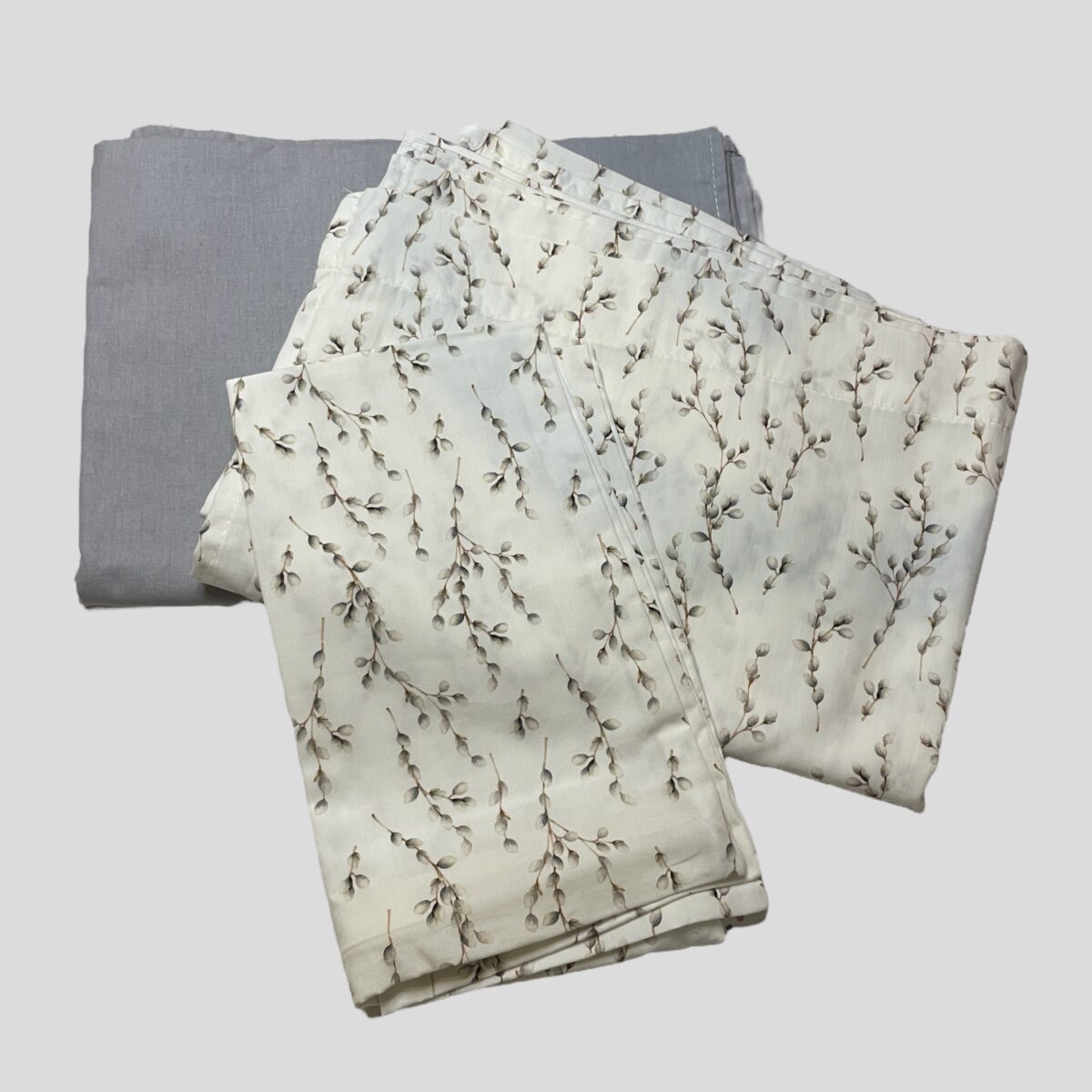 Grandes Suenos σετ σεντόνια κούνιας Willow branch - Grey 70x140 cm - Image 3