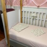 Grandes Suenos σετ σεντόνια κούνιας Rainbows - Baby Pink 70x140 cm