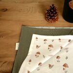 Grandes Suenos βαμβακερή πικέ πλεκτή κουβέρτα Μανιτάρια - Olive green 75x100cm - Image 2