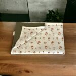 Grandes Suenos βαμβακερή πικέ πλεκτή κουβέρτα Μανιτάρια - Olive green 75x100cm