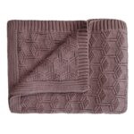 Mushie Knitted Baby Blanket - Honeycomb Desert Rose 80x100cm