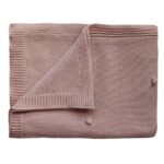 Mushie Knitted Baby Blanket - Textured Dots Blush 80x100cm