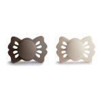 FRIGG Butterfly - Anatomical Silicone 2-Pack Pacifiers - Portobello/Cream - 0-6 months