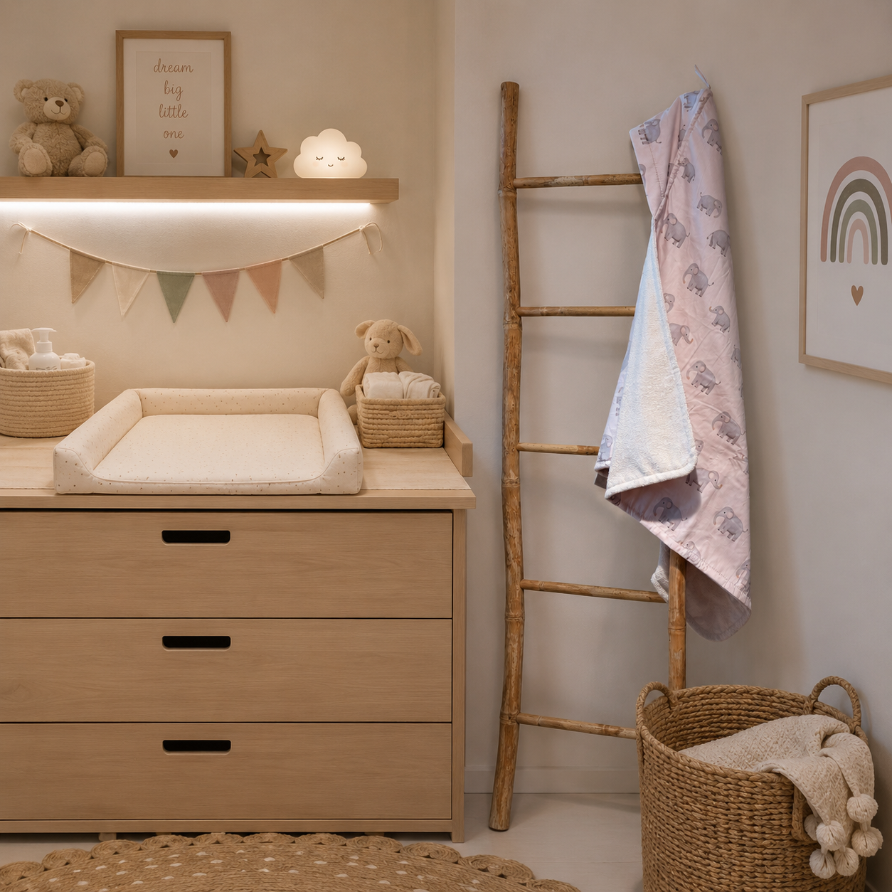 53945ca3-b4b7-45ff-990d-b993d3010810 Grandes Suenos Μπουρνούζι Κάπα Bamboo Ελεφαντάκια 85x85cm - Image 1