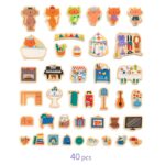 Djeco μαγνητικό παιχνίδι σύνθεσης με ξύλινα μαγνητάκια 'Στο σπίτι' - Image 5