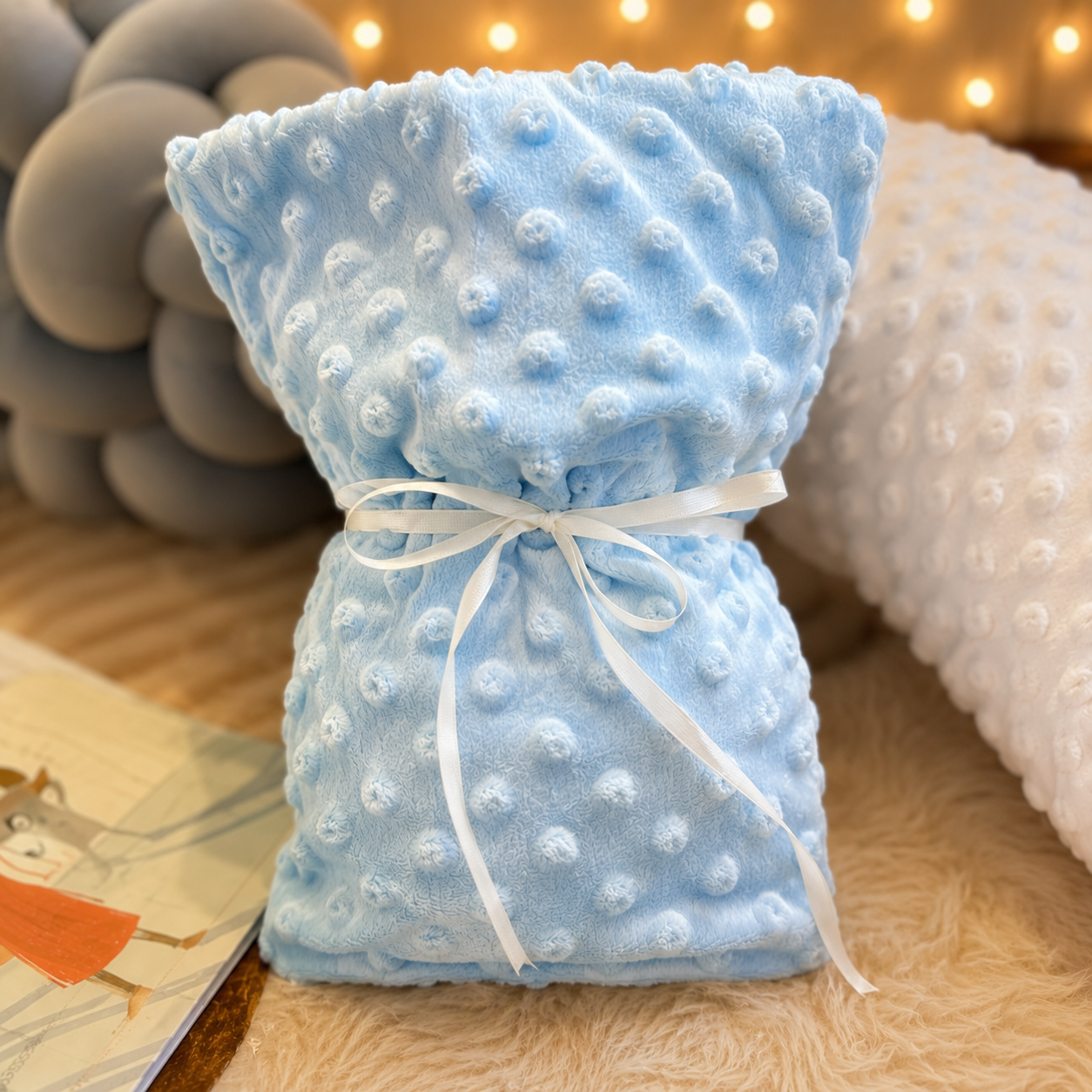 c7bc9109-91ae-48fa-936d-6d25d3d5ac22 Grandes Suenos Χειμερινή Κουβέρτα Minky simple - Baby Blue 75x100cm - Image 1
