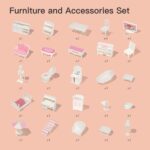 A-Play: Ξύλινο κουκλόσπιτο με 3 ορόφους και 28 αξεσουάρ - Image 10