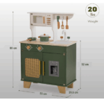 MySunshine: Ξύλινη παιδική κουζίνα με κατσαρολικά Green - Image 3