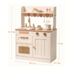 MySunshine: Ξύλινη παιδική κουζίνα με κατσαρολικά Cream - Image 3