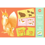 Djeco 12 Παζλ με 2 κομμάτια Ζωάκια - Μαμά και παιδάκια - Image 2