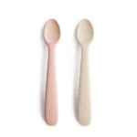 Mushie Silicone Feeding Spoons Κουτάλια Φαγητού 2-Pack - Blush/Shifting Sand