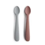 Mushie Silicone Feeding Spoons Κουτάλια Φαγητού 2-Pack - Stone/Cloudy Mauve