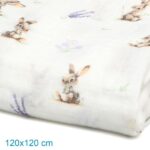 Kiokids Μουσελίνα Bamboo Lavender Bunny 120x120cm - Image 2