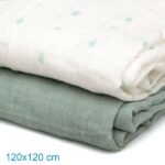 Kiokids Μουσελίνα Bamboo Petit Mint 120x120cm - Image 4