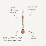 Mushie Pacifier Clips Κλιπ Πιπίλας - Eva  Black - Image 3