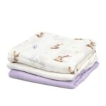 Kiokids: Πανάκια Μουσελίνα Bamboo Lavender Bunny 70x70εκ. Σετ 3τμχ - Image 2