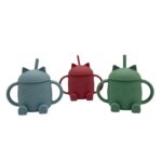 Dodo'sLand: Chester The Cat II- Εκπαιδευτικό ποτηράκι σιλικόνης με στεγανό καπάκι & καλαμάκι Dusty Pink - Image 3