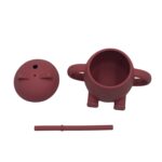 Dodo'sLand: Chester The Cat II- Εκπαιδευτικό ποτηράκι σιλικόνης με στεγανό καπάκι & καλαμάκι Dusty Pink - Image 2