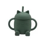 Dodo'sLand: Chester The Cat II- Εκπαιδευτικό ποτηράκι σιλικόνης με στεγανό καπάκι & καλαμάκι Mint