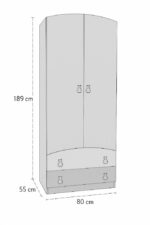 Ντουλάπα Δίφυλλη Premium Beboulino White Green 10301481102 - Image 3