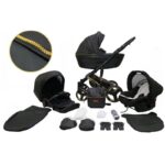 Πολυκαρότσι 3σε1 με ξεχωριστό Πορτ μπεμπέ και Car Seat 0-13kg Comodo Mikrus Gold Black 28 Eco Leather 603063500006