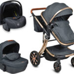 Πολυκαρότσι 3σε1 με ξεχωριστό Πορτ μπεμπέ και Car Seat 0-13kg Polly Moni Black 3800146235505