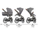 Καρότσι 2σε1 με ξεχωριστό Πορτ μπεμπέ Icon Cangaroo Grey 3800146235000 - Image 2