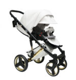 Πολυκαρότσι 3σε1 με ξεχωριστό Πορτ Μπεμπέ και Car Seat Hugo White Eco Leather Black Frame Mikrus 60306320011 - Image 4