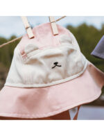 KiETLA: Camper Καπέλο με προστασία UPF50+ με γείσο - προστασία σε σβέρκο και αυτιά - Ροζ Αρκουδάκι (0-2 ετών) - Image 5