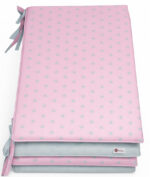 Προστατευτική Πάντα Κούνιας 2 όψεων 60x120cm Beboulino Pink Grey Stars  70507701708