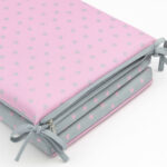 Προστατευτική Πάντα Κούνιας 2 όψεων 60x120cm Beboulino Pink Grey Stars  70507701708 - Image 2