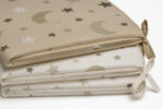 Προστατευτική Πάντα Κούνιας 2 όψεων 60x120cm Beboulino Beige Moon Stars 70507701722 - Image 2