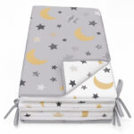 Προστατευτική Πάντα Κούνιας 4τμχ 70x140cm Beboulino Grey White Moon Stars 70507711729