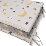 Προστατευτική Πάντα Κούνιας 4τμχ 70x140cm Beboulino Grey White Moon Stars 70507711729 - Image 2