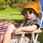 KiETLA: Καπέλο διπλής όψεως με προστασία UPF50+ με γείσο - προστασία σε σβέρκο και αυτιά - CreamLeo (0-2 ετών)