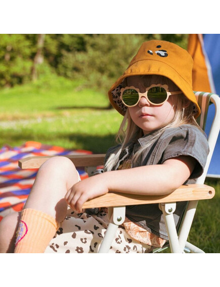 KiETLA: Καπέλο διπλής όψεως με προστασία UPF50+ με γείσο - προστασία σε σβέρκο και αυτιά - CreamLeo (0-2 ετών)