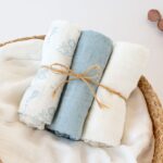 Kiokids: Μουσελίνα Bamboo Sky Planes Σιέλ 70x70εκ.Σετ 3τμχ.