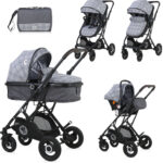 Πολυκαρότσι Μετατρεπόμενο 3σε1 με Car Seat 0-13kg Sena Lorelli Grey Squared 10021612100