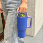 Ecolife Tumbler Blue Purple 900ml (2Handles Lid) - Image 6