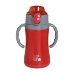 Ecolife Παιδικό Παγούρι Θερμός Ανοξείδωτο με Καλαμάκι Κόκκινο 300ml