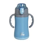Ecolife Παιδικό Παγούρι Θερμός Ανοξείδωτο με Καλαμάκι Μπλε 300ml