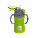 Ecolife Παιδικό Παγούρι Θερμός Ανοξείδωτο με Καλαμάκι Πράσινο 300ml - Image 2