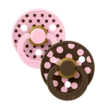 BIBS – STUDIO COLLECTION ΣΕΤ ΠΙΠΙΛΕΣ 2ΤΜΧ – POLKA DOT MOCHA/BABY PINK – ΣΤΡΟΓΓΥΛΗ No2 - Image 2