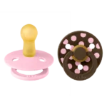 BIBS – STUDIO COLLECTION ΣΕΤ ΠΙΠΙΛΕΣ 2ΤΜΧ – POLKA DOT MOCHA/BABY PINK – ΣΤΡΟΓΓΥΛΗ No2