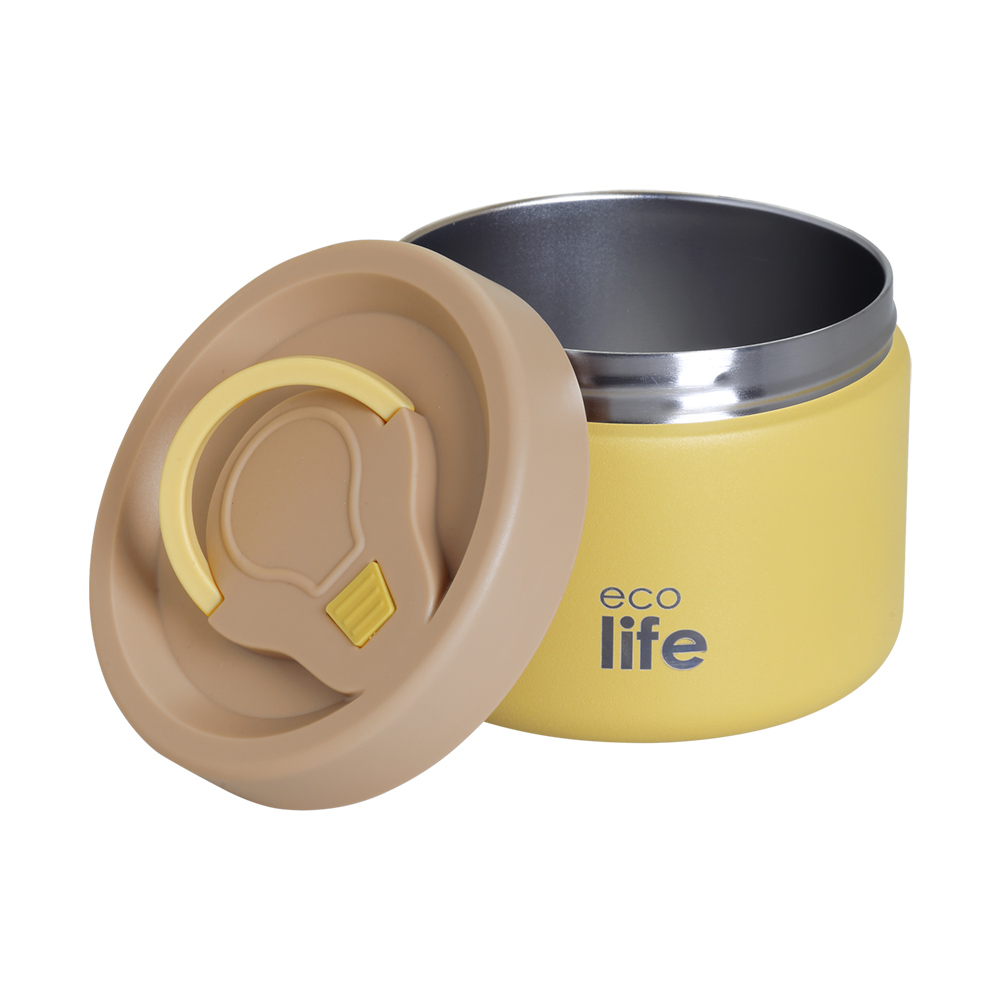 ΘΕΡΜΟΣ ΦΑΓΗΤΟΥ 650ML - KITRINO (1) Ecolife Στρογγυλό Θερμός Φαγητού 650ml | Κίτρινο - Image 1