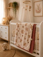 Grandes Suenos Χειμερινή Κουβέρτα Minky simple - Ελεφαντάκια Rasberry 75x100cm