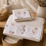 Grandes Suenos Σετ πετσέτες Μπάνιου Bamboo Ελαφάκια - Beige 75x100cm